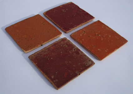 tomette terre cuite emaillee rouge orange