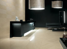 dalle en gres cerame esprit cremo delicato salon